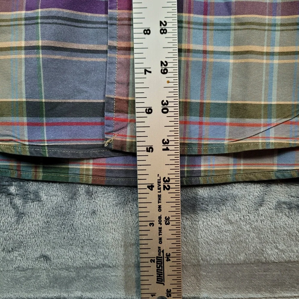 Ralph Lauren Mens XL Classic Fit Plaid Button Down Shirt Purple Green Cotton